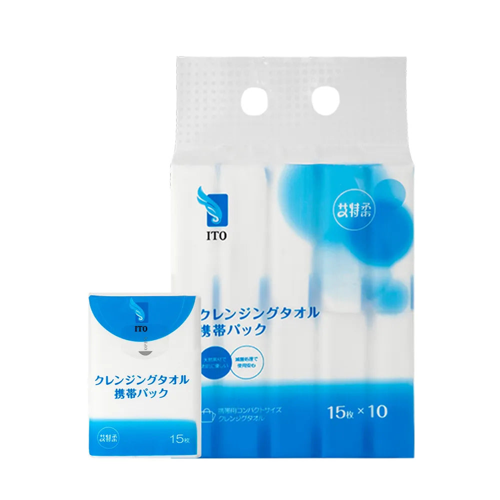 ITO Cotton Facial Towels (Disposable) Pocket Pack 150pcs (15x10)