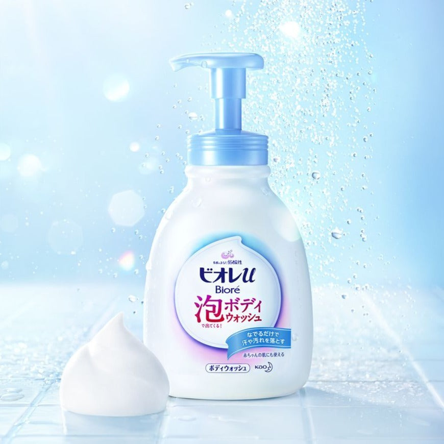 Kao - Biore U Bubble Body Wash 600ml - Blue Foral