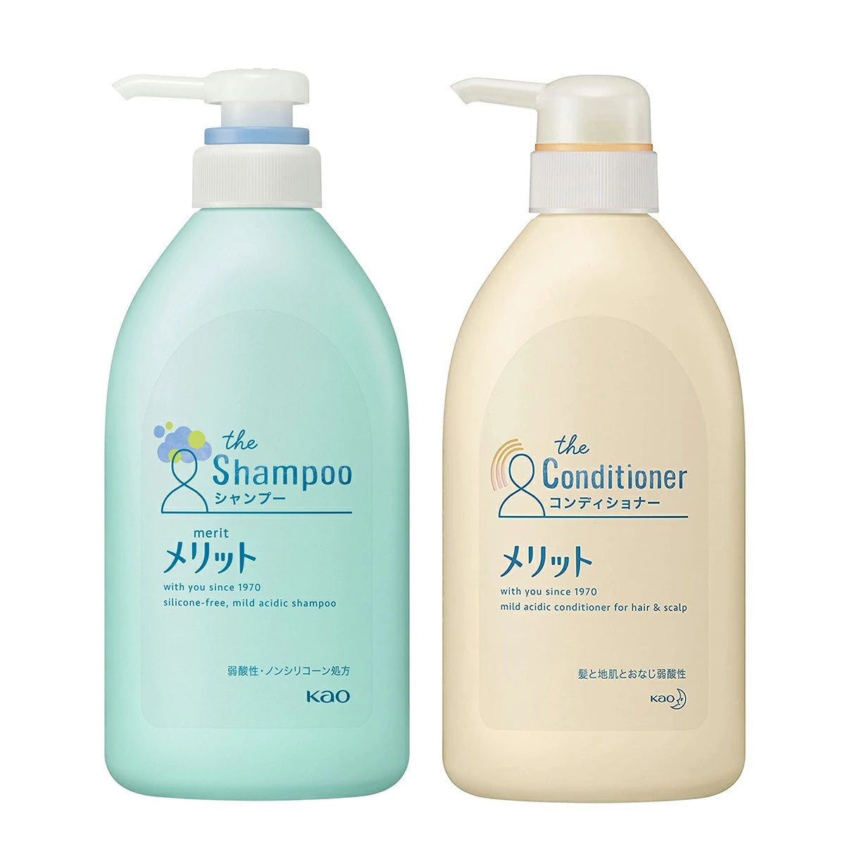 Kao Merit Shampoo & Conditioner Pump set 480ml + 480ml