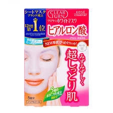 Kose Clear Turn White Face Mask (Hyaluronic acid) 5pcs