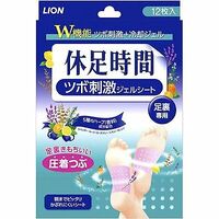 LION Japan Foot Relief Acupressure Cooling Gel Patch Sheet - 12 sheets