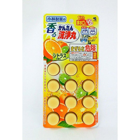 KOBAYASHI Drain Cleaning Tablets - 12 tablets [Scent: Citrus]