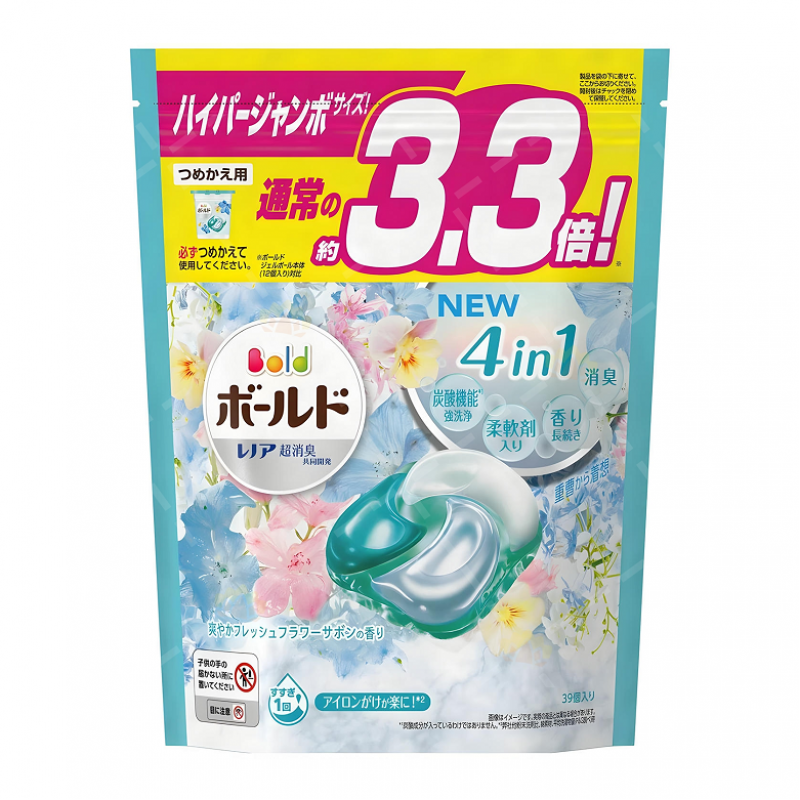 P&G Bold 4D Laundry Detergent 4-in-1 Gel Capsules Premium Blossom 33 PCS
